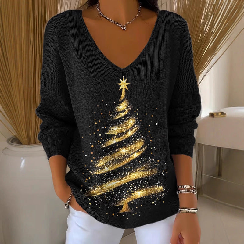 Kowalski™ | Świąteczny Sweter z Złotą Choinką