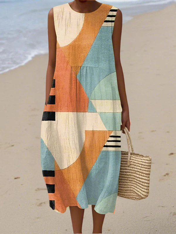 Kowalski™ | Wszechstronna Wielokolorowa Sukienka Midi