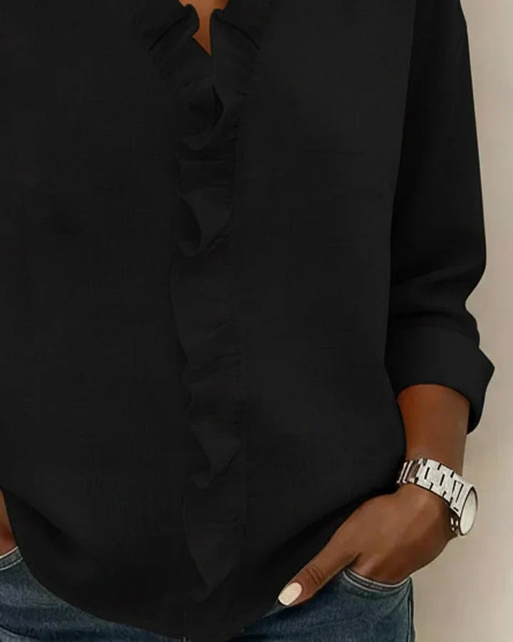 Kowalski™ | Bluzka z Falbanką przy Dekolcie